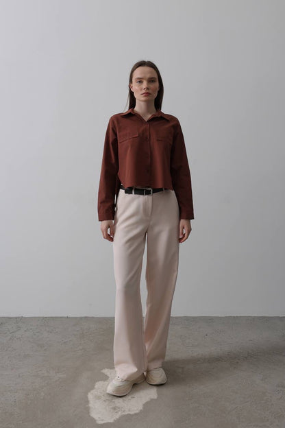 بنطلون قماش سادة✨