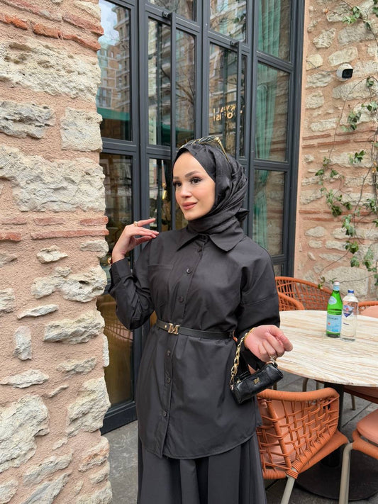 طقم تنورة مع كمر ✨
