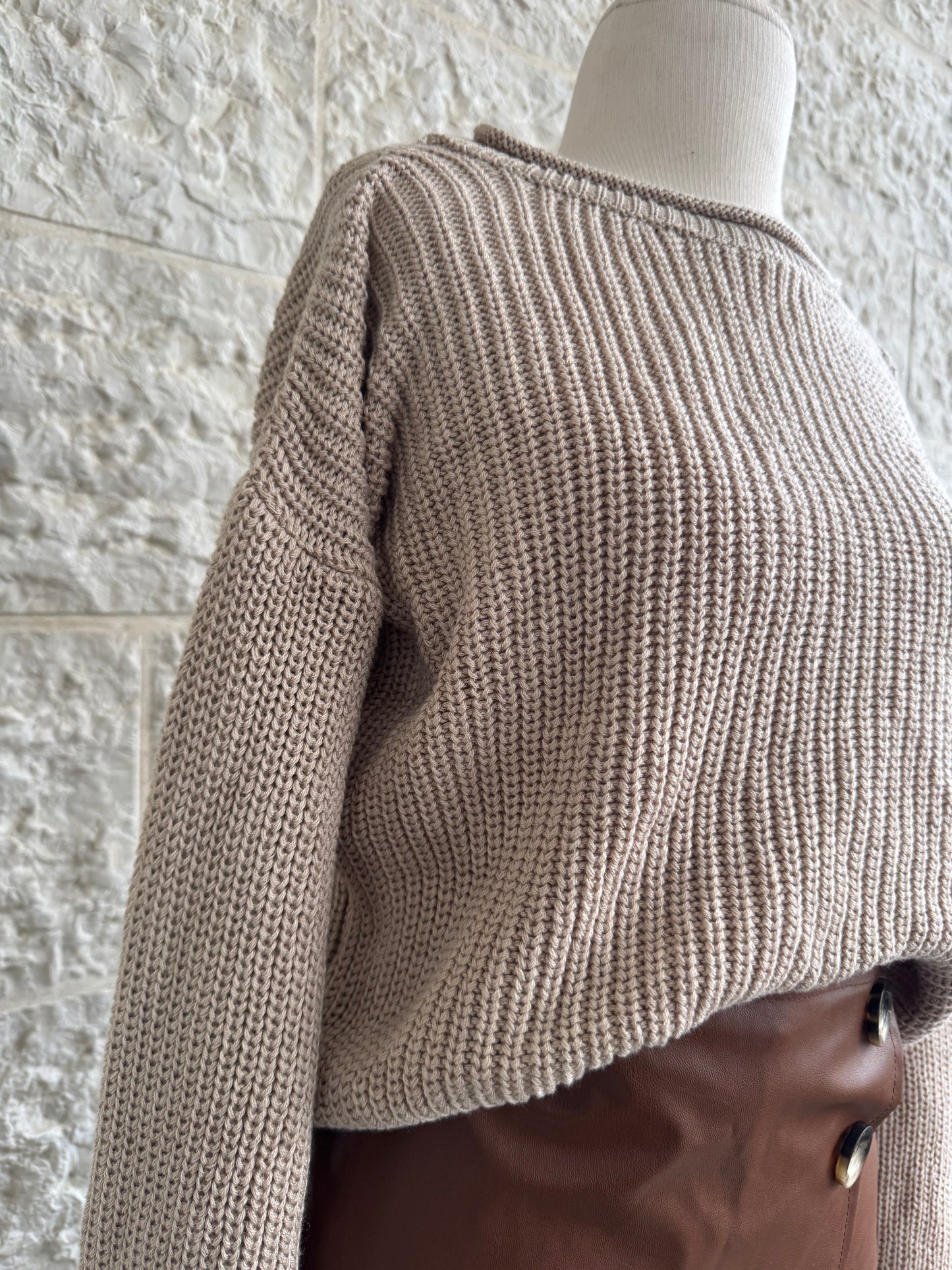 بلوزة صوف اوفر سايز