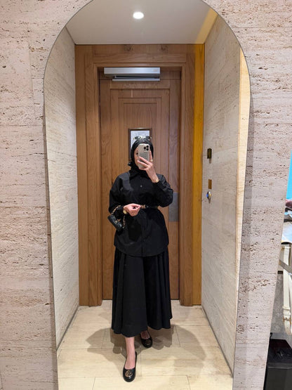 طقم تنورة مع كمر ✨