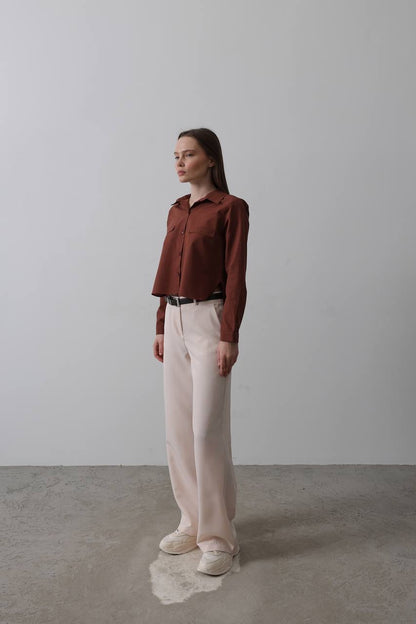 بنطلون قماش سادة✨