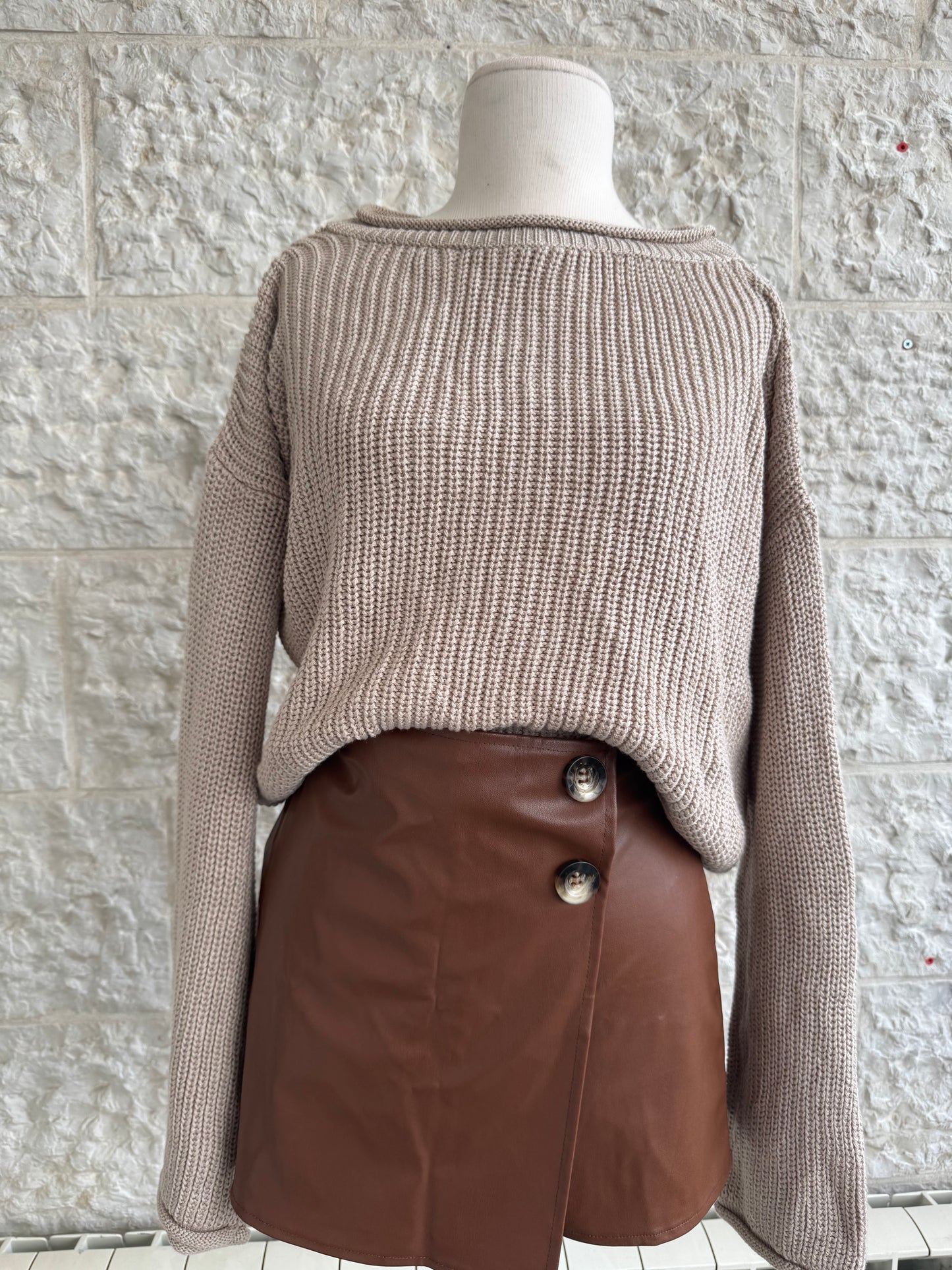 بلوزة صوف اوفر سايز