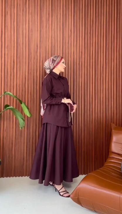 طقم تنورة مع كمر ✨