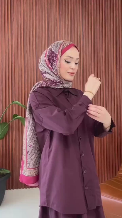 طقم تنورة مع كمر ✨